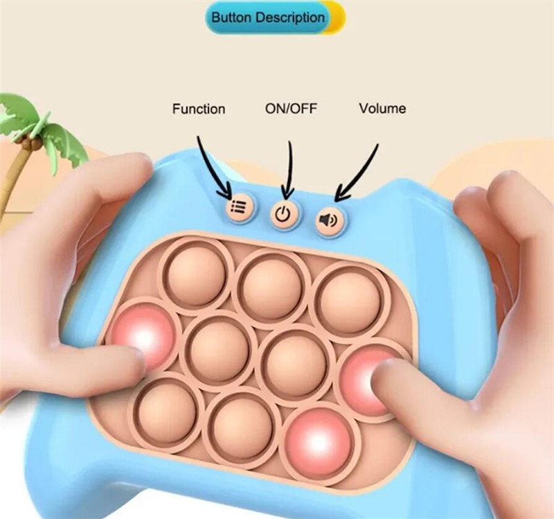 Portable Game Players Electronic Quick Push Pop Game Handheld Console Press Fidget Toys Bubble Light Up Pushit Gift Kids Adults Birthday Christmas