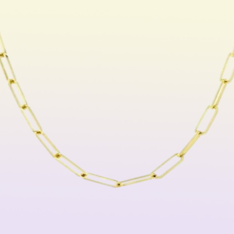 Fashion 925 Sterling Silver Plain Large Paper Clip Paperclip Chain Necklace Custom5831519