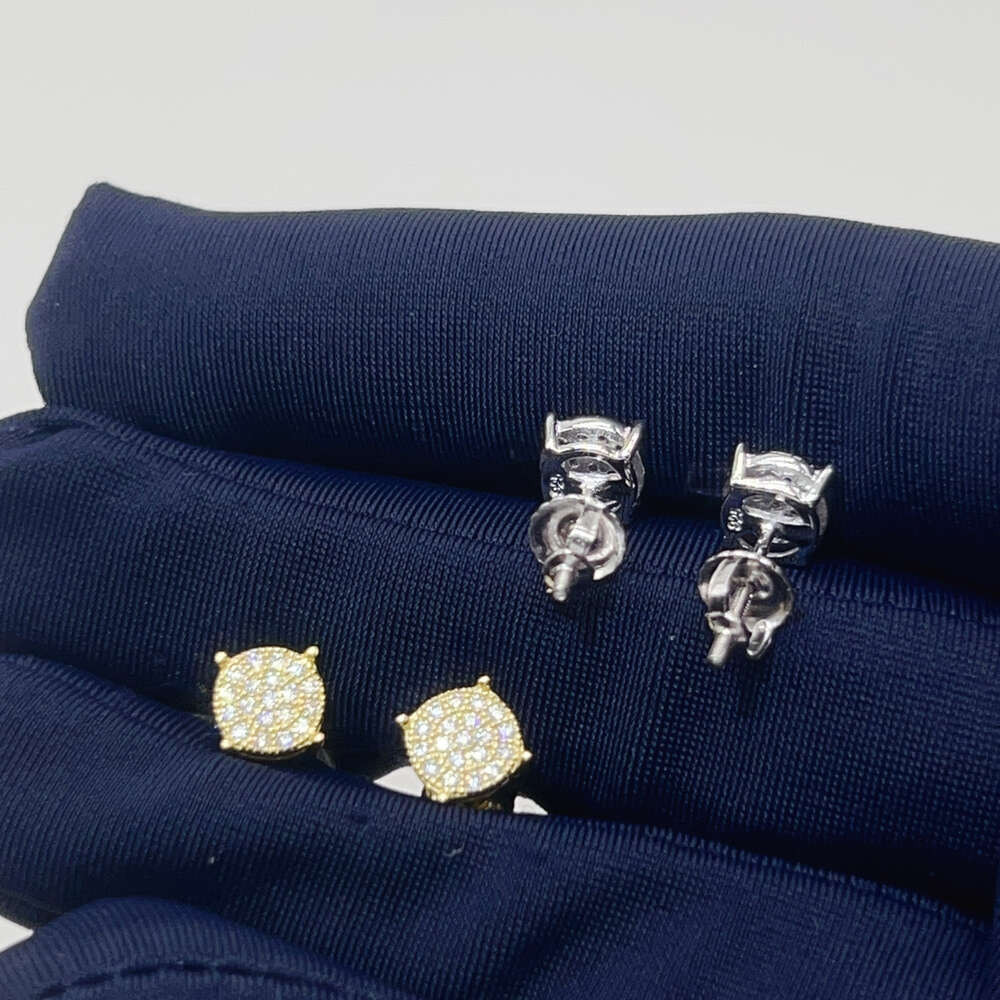 Custom Hiphop Jewelry Pass Diamond Tester 925 Sterling Silver Vvs Classic Gold Plated Stud Moissanite Earring
