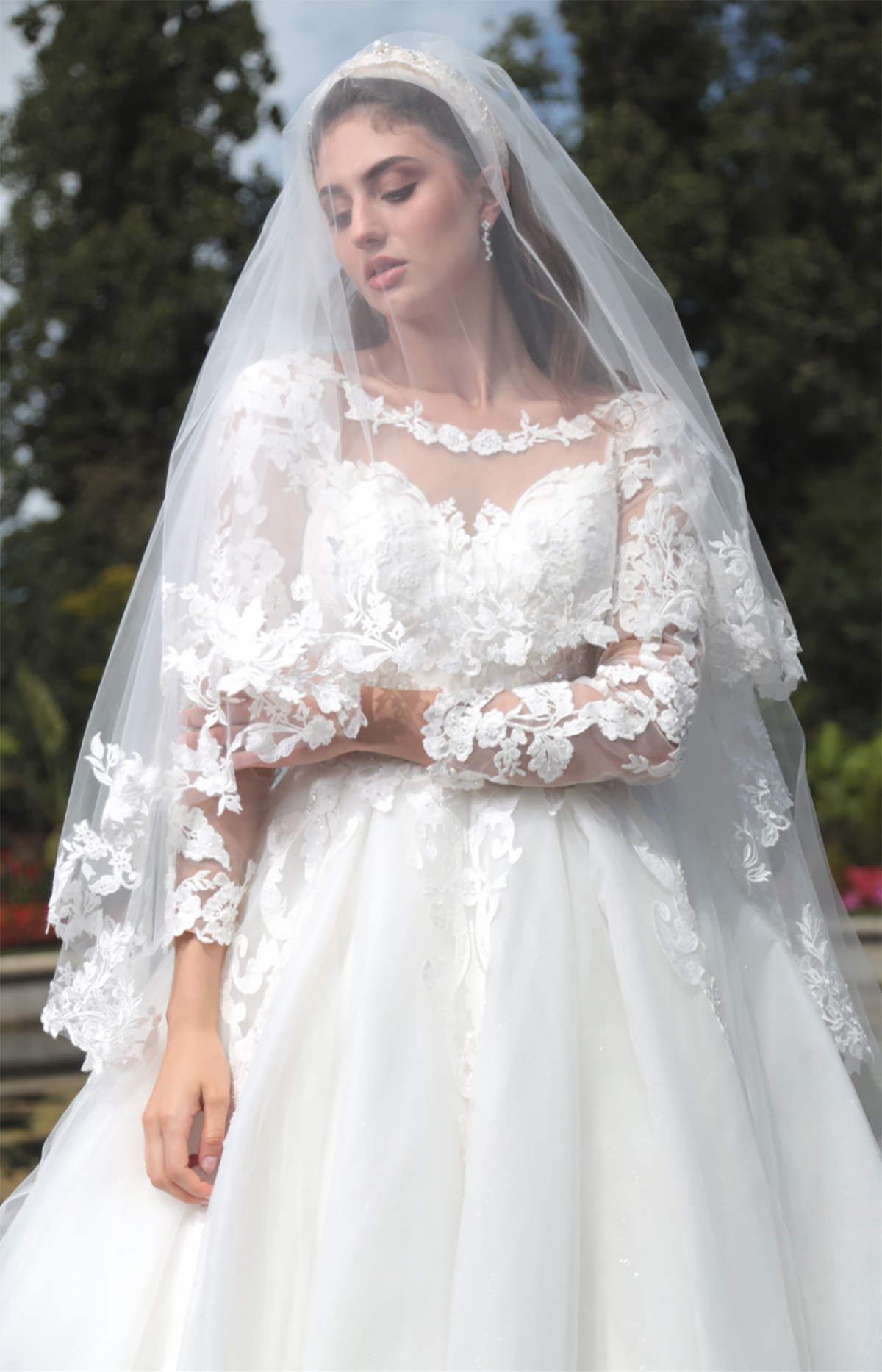 Bridal Wedding Veil Lace Edge Cathedral Wedding Accessories Hair Accessories