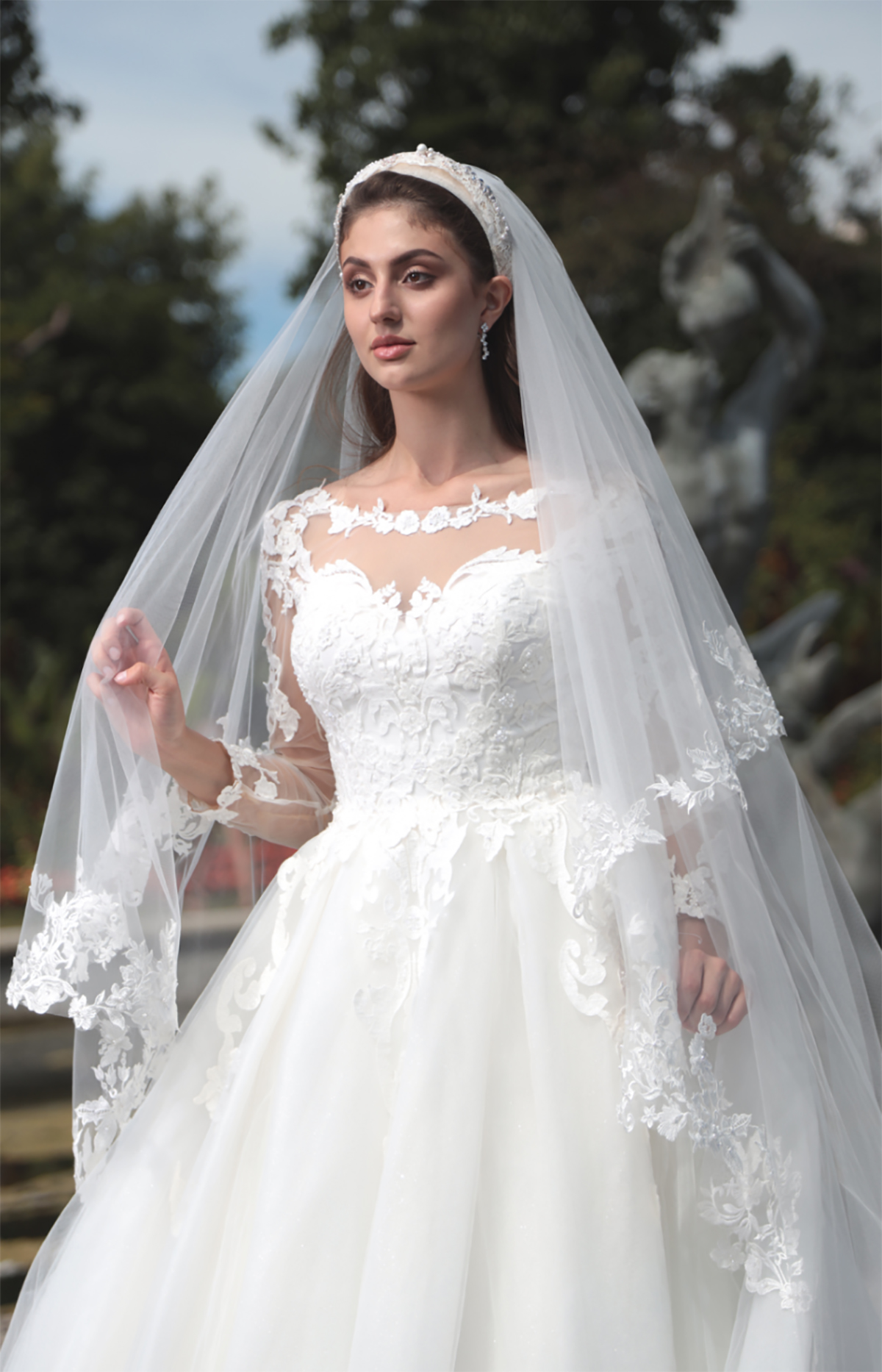 Bridal Wedding Veil Lace Edge Cathedral Wedding Accessories Hair Accessories