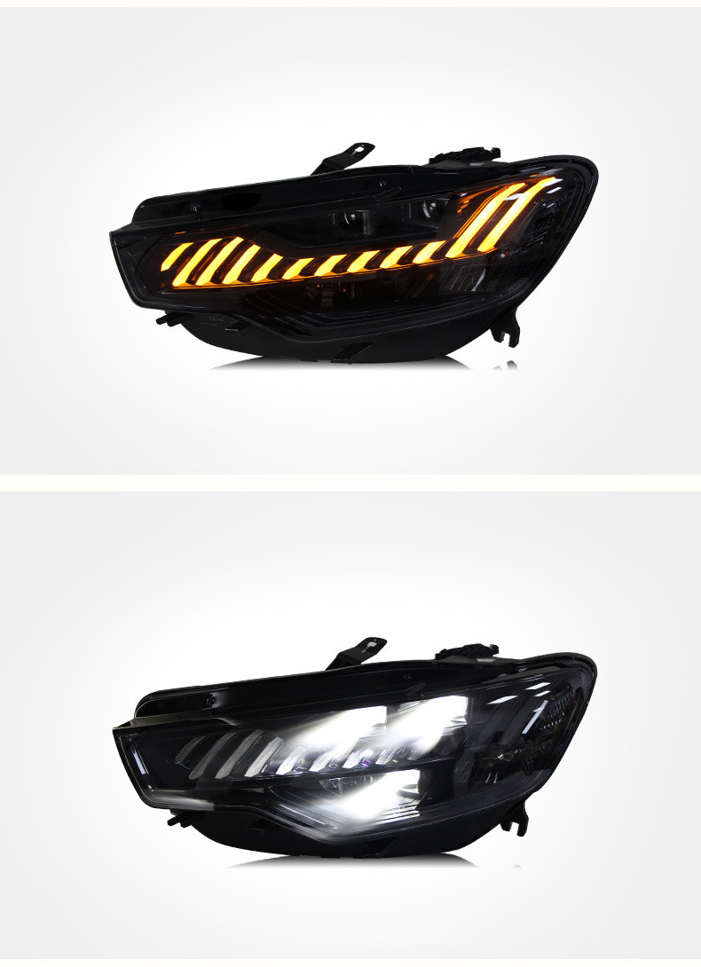 LED Matrix Headlights For Audi A6L Headlight Assembly A7 Startup Blue DRL Head Light Streamer Turn Signal Lights