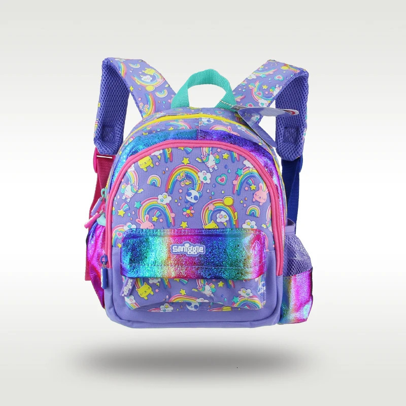 Backpacks Australian Original Smiggle High Quality Childrens Schoolbag Female Rainbow Rabbit Baby Kindergarten Backpack 14 Years 11Inch 231204