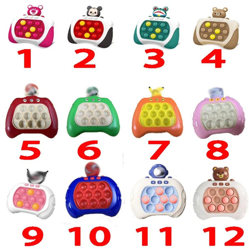 Portable Game Players Electronic Quick Push Pop Game Handheld Console Press Fidget Toys Bubble Light Up Pushit Gift Kids Adults Birthday Christmas