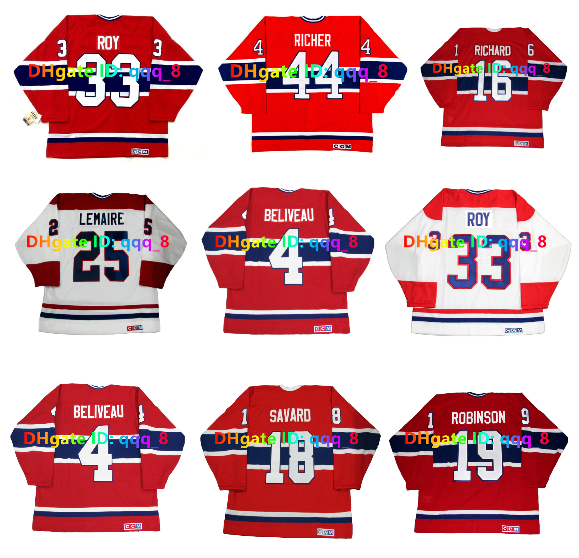 GUY LAFLEUR Canadiens PATRICK ROY Custom CCM Throwback Montreal Hockey Jersey MAURICE HENRI RICHARD YVAN COURNOYER LARRY ROBINSON MATS NASLUND STEPHANE Size S-4XL