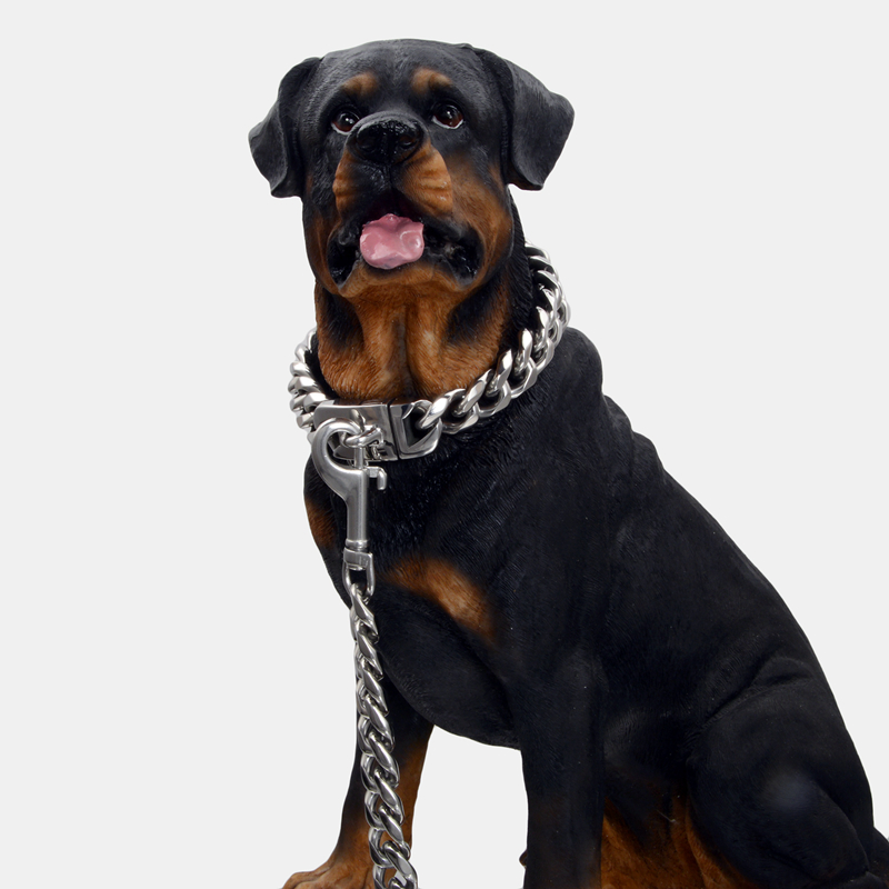 free shipping Dog Leashes Metal Chew Proof 14/19/32MM Heavy Duty Pet Leash Chain with Leather Padded Handle for Large Medium Small Dogs(Total Length o