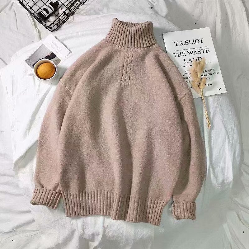 LAPPSTER Men Solid Turtleneck Winter Slim Sweater Mens Korean Fashion Harajuku Knitted Sweater Casual Vintage Pullovers 201125