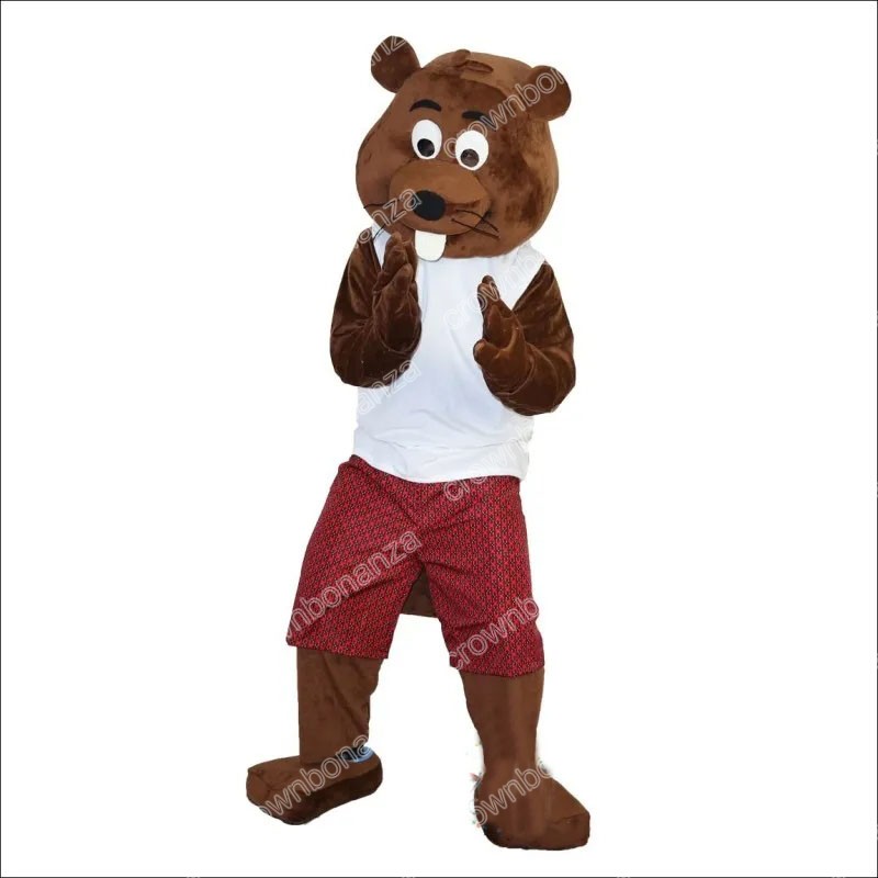 2024 Adult Size Beaver Mascot Costumes Halloween Cartoon Character Outfit Suit Xmas Outdoor Party Festival Dress Promotional Advertising Clothings
