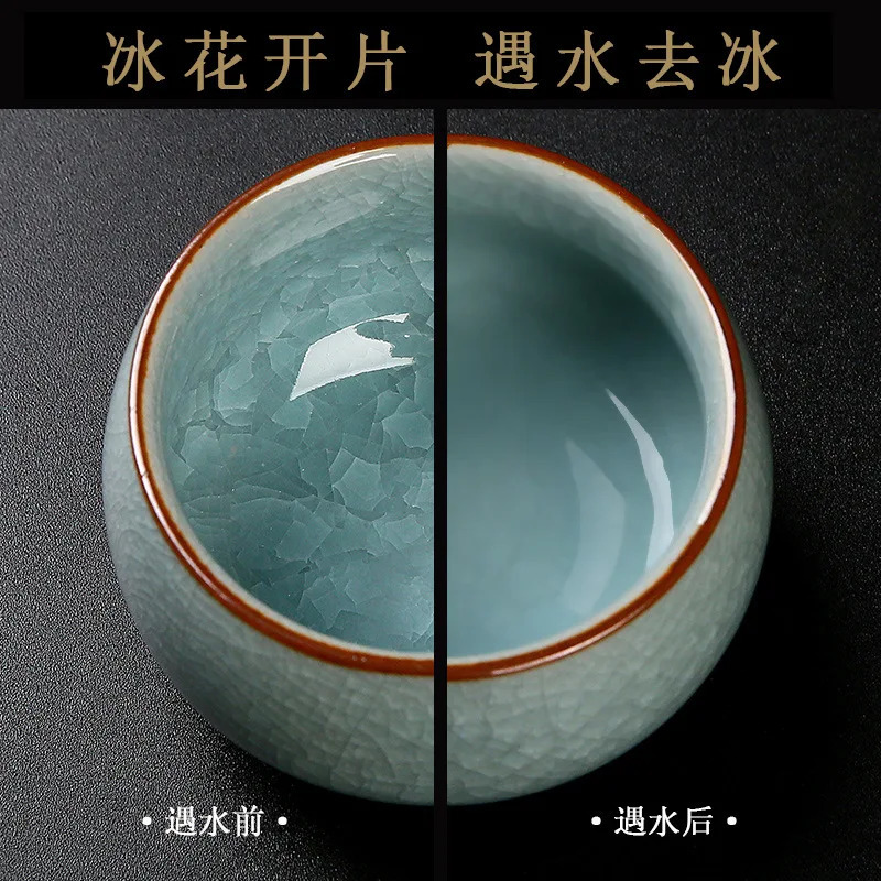 Tea Cups Ru Kiln Ice Flower Master Cup Single Cup Open Piece Tea Cup Ceramic Tasting Cup Kung Fu Tea Set Tealight Home 231204