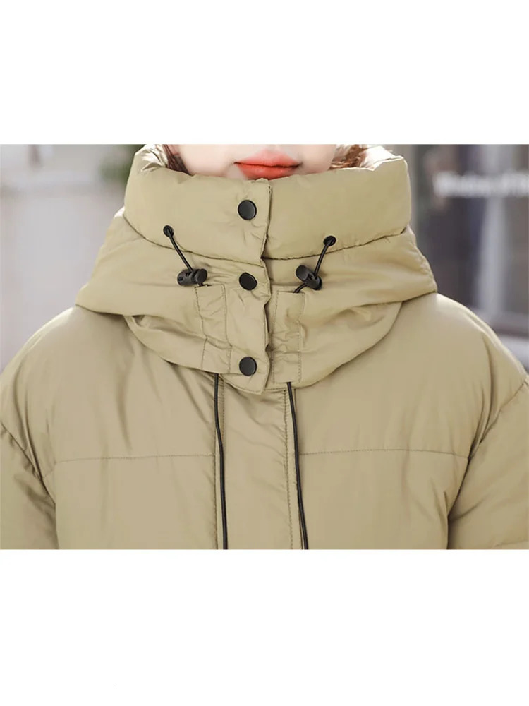 Women's Vests White Long Cotton Coat Winter Fashion Thick Warmth Hooded Parka Korean Loose Anti Cold -30 Trench High Quality Clothing 231204