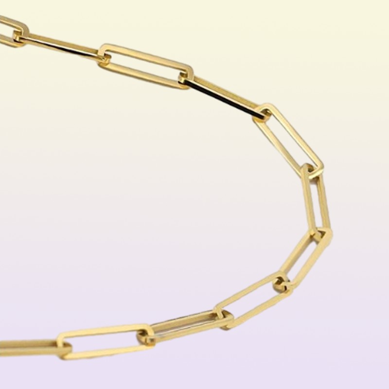 Fashion 925 Sterling Silver Plain Large Paper Clip Paperclip Chain Necklace Custom5831519
