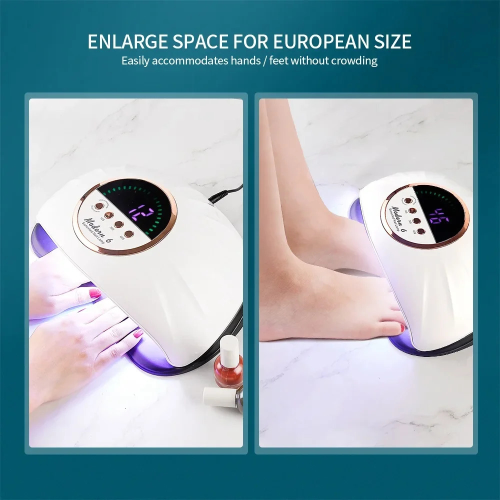 Nail Dryers 102W UV LED Manicure Lamps Two Hands Big Dryer for Curing Gel Varnish Tools With Sensor LCD Display 4 Timers 231204