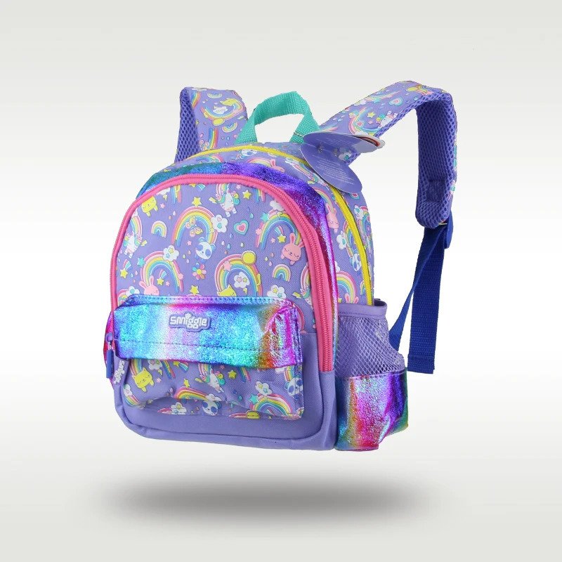 Backpacks Australian Original Smiggle High Quality Childrens Schoolbag Female Rainbow Rabbit Baby Kindergarten Backpack 14 Years 11Inch 231204