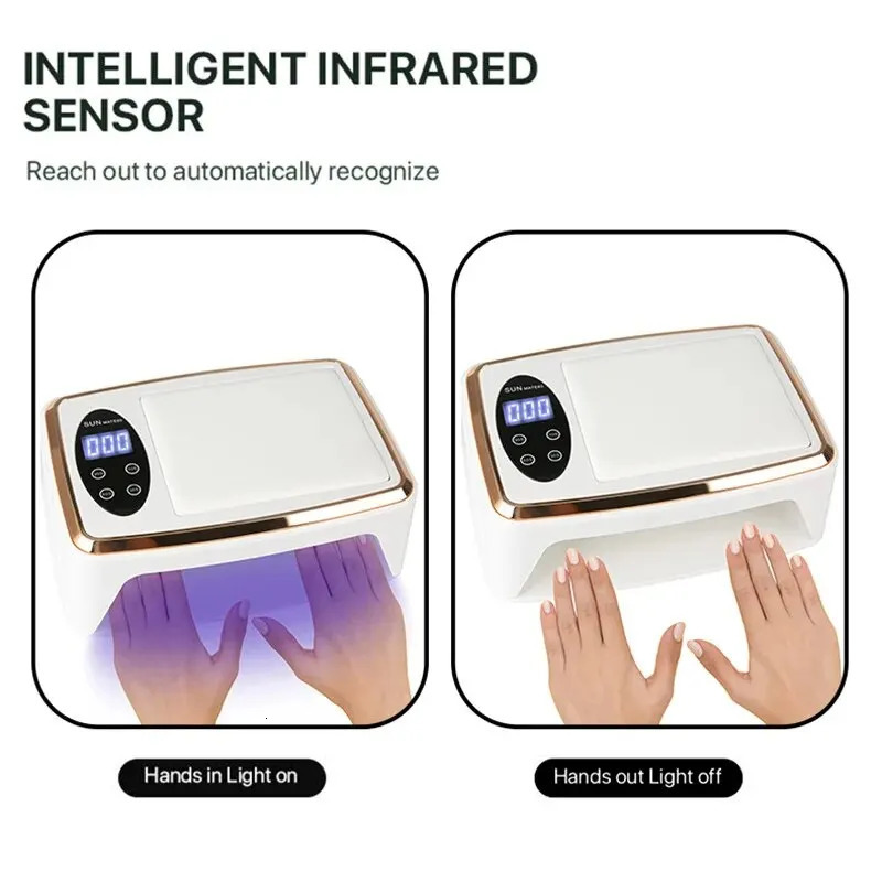 Nail Dryers 380W Professional Dryer 90 Leds UV Lamp for Curing All Gel Polish Motion Sensing Manicure Pedicure 231204