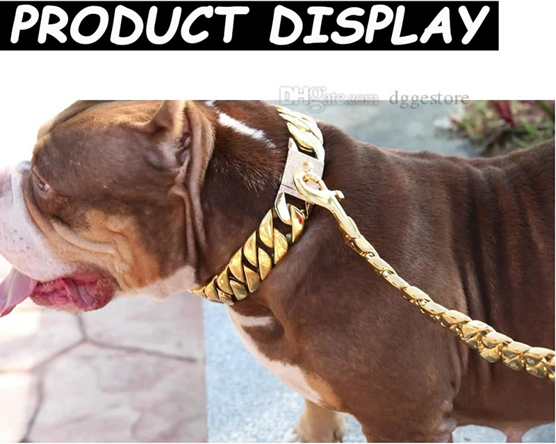 free shipping Dog Leashes Metal Chew Proof 14/19/32MM Heavy Duty Pet Leash Chain with Leather Padded Handle for Large Medium Small Dogs(Total Length o