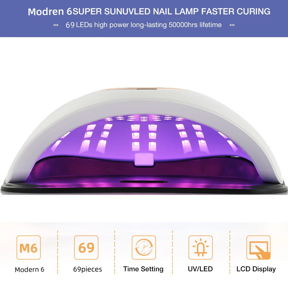 Nail Dryers 69LEDs Dryer Lamp for Curing All Gel Polish With Motion Sensing Professional Manicure Salon Tool Equipment 231204