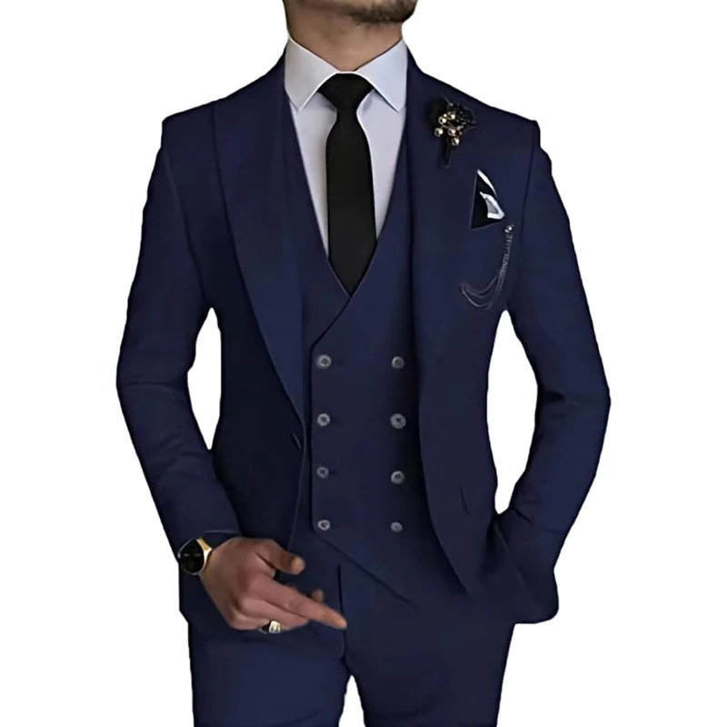 Men's Suits Blazers Men's 3 Piece Suit Slim Fit Suits One Button Tuxedo Blazer Vest Pants Formal Business Wedding Prom Suits 231205