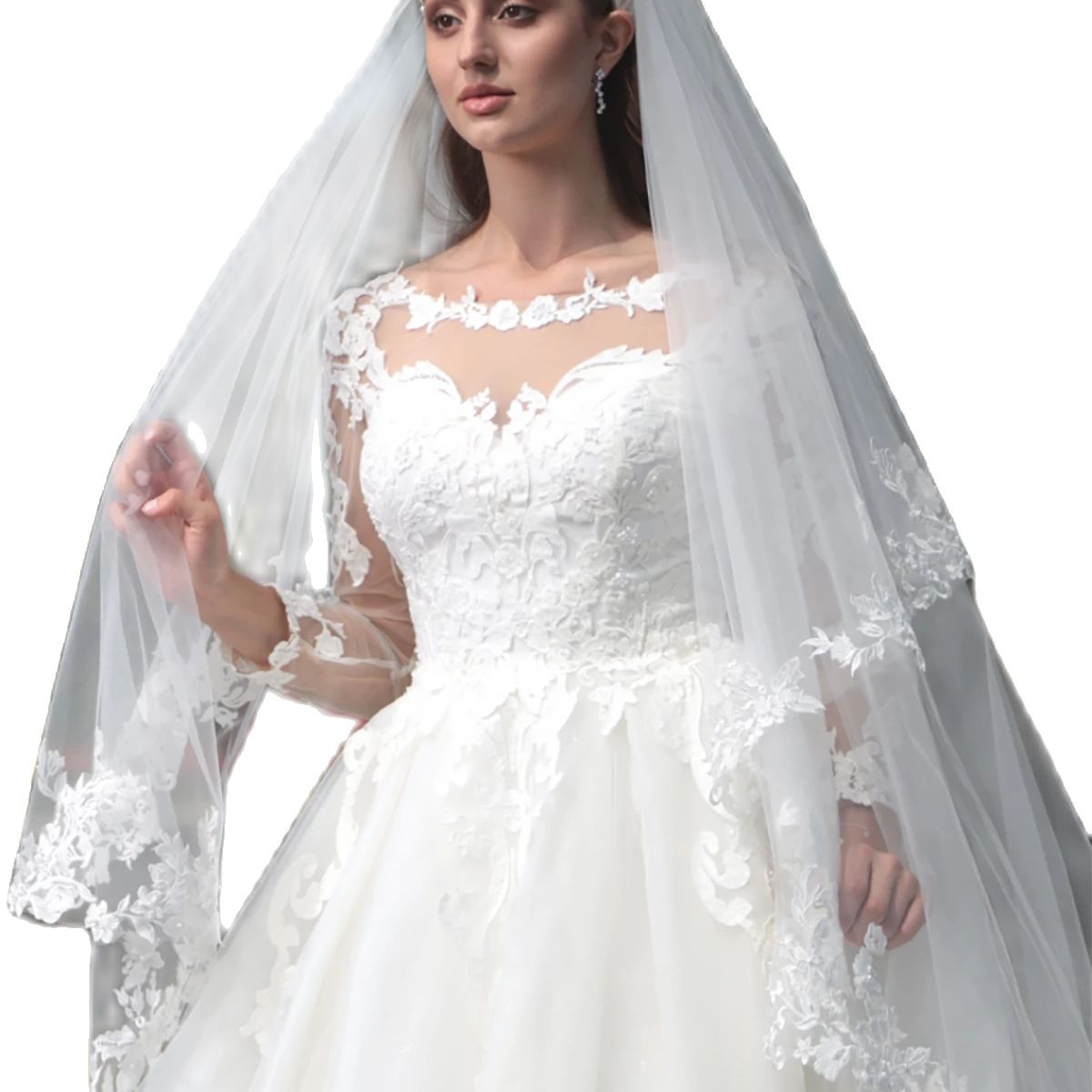 Bridal Wedding Veil Lace Edge Cathedral Wedding Accessories Hair Accessories