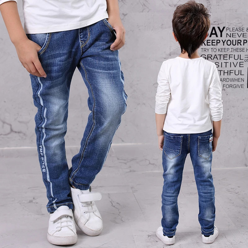 Jeans IENENS Kids Boys Jeans Fashion Clothes Classic Pants Denim Clothing Children Baby Boy Casual Bowboy Long Trousers 5-13Y 231204