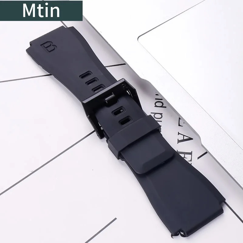 Watch Bands Rubber strap men's pin buckle watch accessories For Bell Ross BR01 24mm outdoor sports waterproof wristband ladies Watchbands 231204C