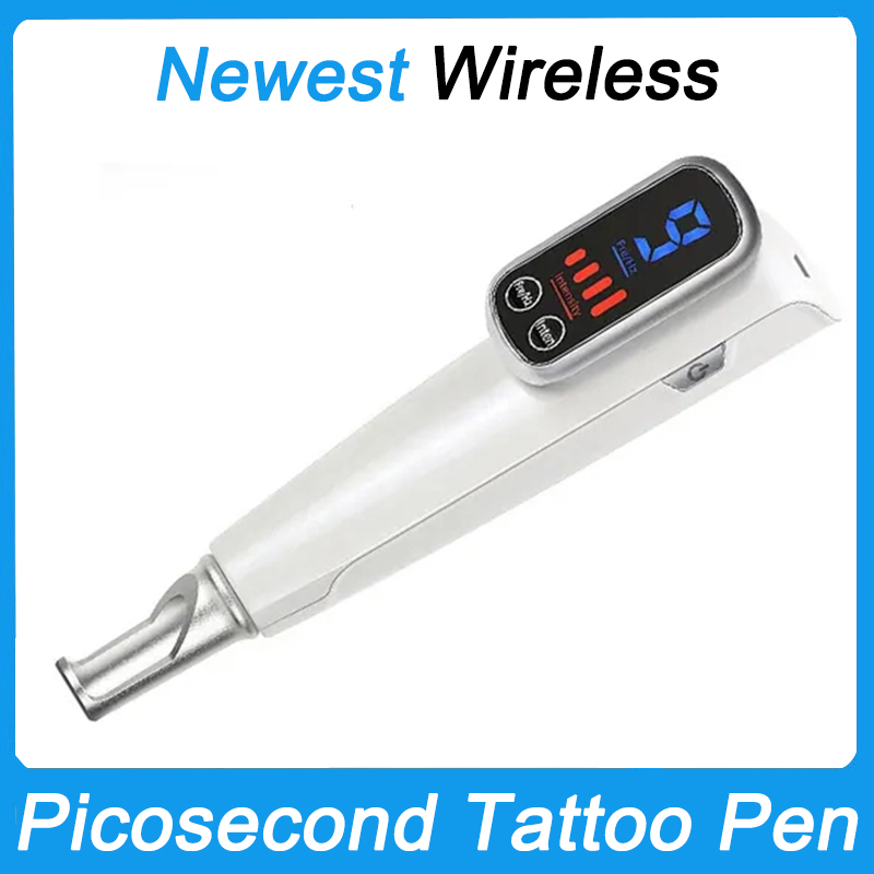 Professional Wireless Laser Picosecond Pen Blue Red Light Therapy Plasma Tattoo Remove Pen Freckle Acne Mole Dark Spot Pigment Removal Skin Care Beaut