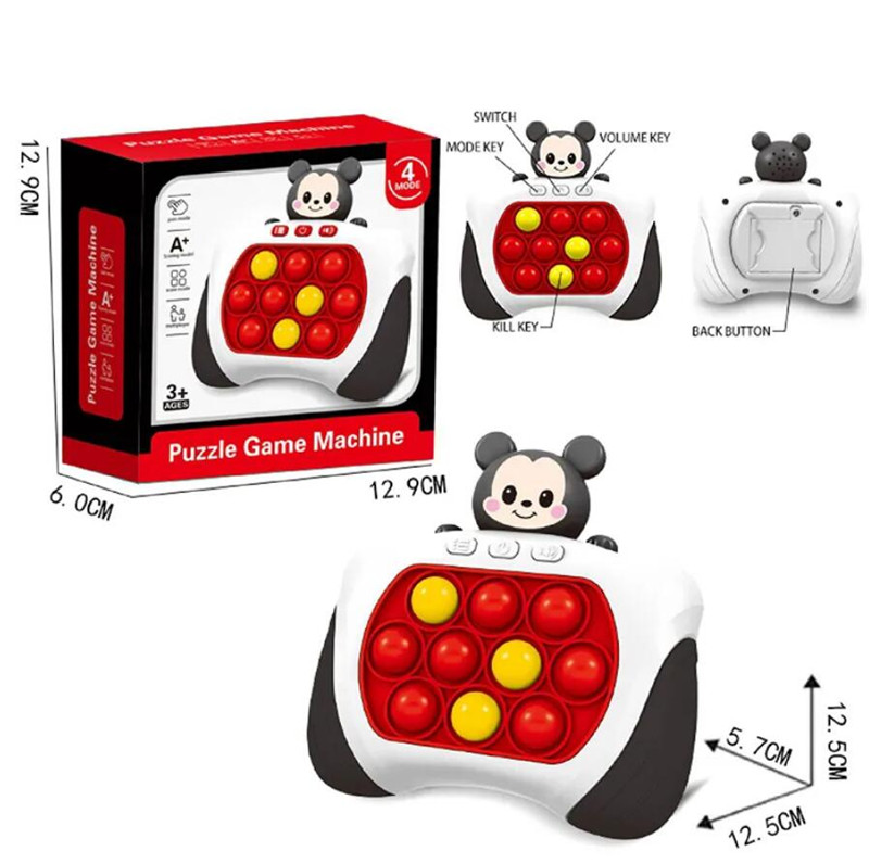 Portable Game Players Electronic Quick Push Pop Game Handheld Console Press Fidget Toys Bubble Light Up Pushit Gift Kids Adults Birthday Christmas