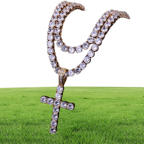 Men/Women Hip hop Jewelry Zircon Necklace Pendant Necklace Charm Bling With 4mm Tennis Chain For Gift drop shipping