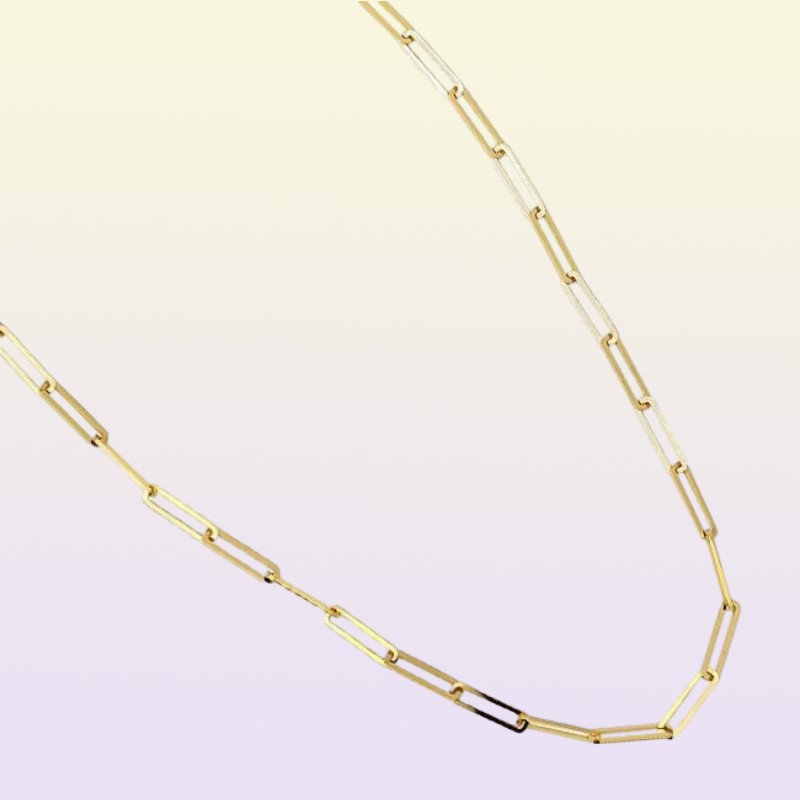 Fashion 925 Sterling Silver Plain Large Paper Clip Paperclip Chain Necklace Custom5831519