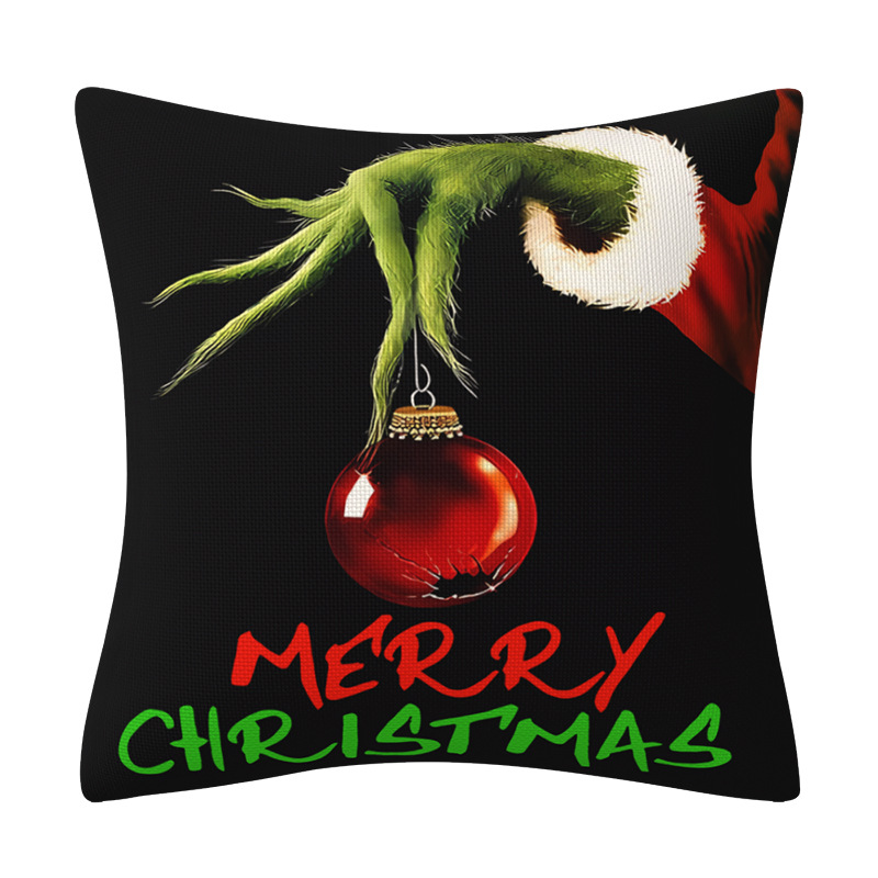 Christmas Pillow Cases Cartoon Grinch Theme Printed Decorative Cushion Cover Pillowcase for Home Sofa Car Decoration 16 Styles