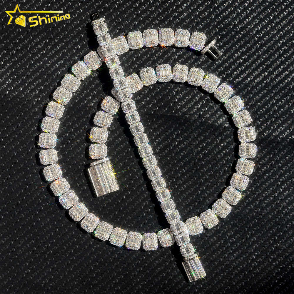 bracelet necklace mossanite Iced Out Hip Hop Jewelry14k Real Gold Plate S Sterling GRA Certificated VVS Lab Diamond Cuban Link Bracelet