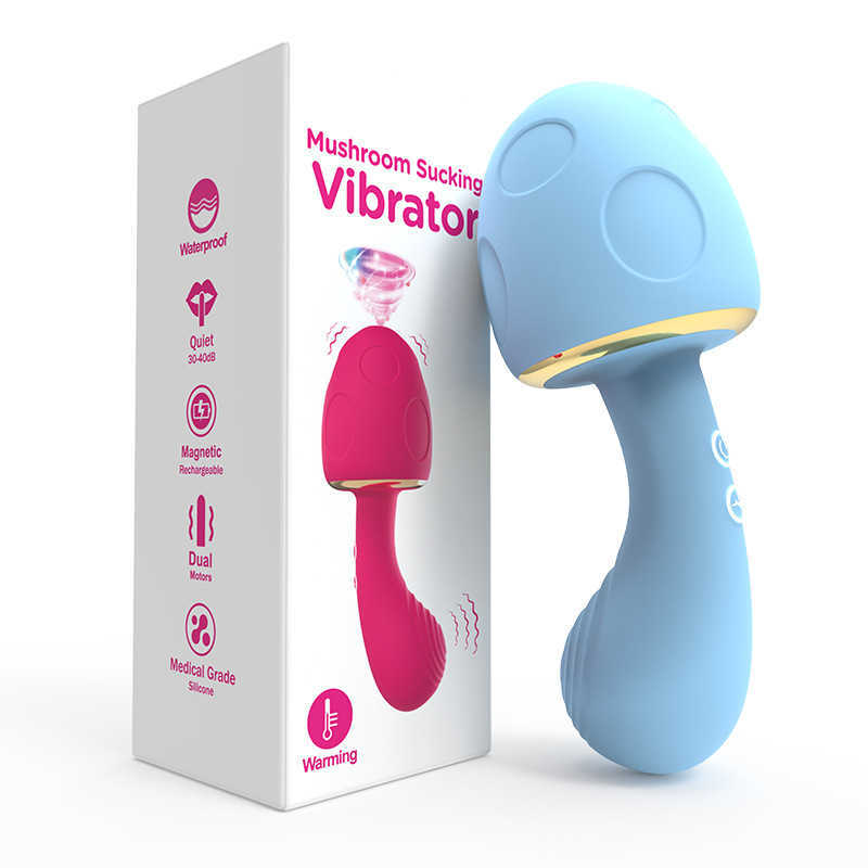 New Little Mushroom Sucking Vibrating Heating and Jumping Egg Cream Clip Set for Adult Sexuality Products Shared by Couples
