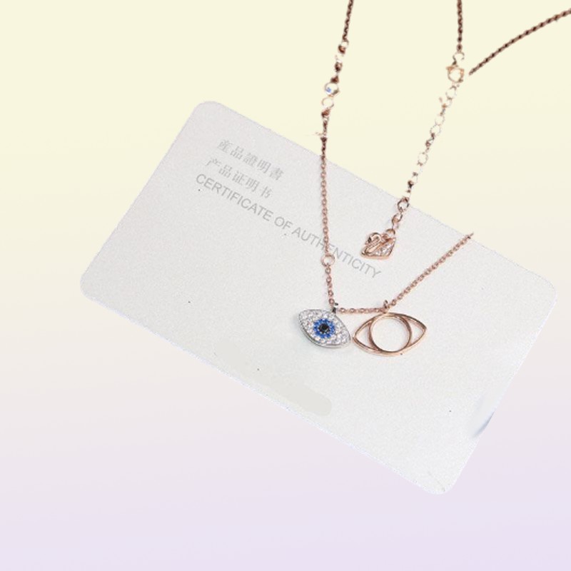 Classic Evil Eye Necklace Jewelry for Women Girls Jewelry Set Gift Silver Rose Gold 2Colors 925 Sterling Silver Plated