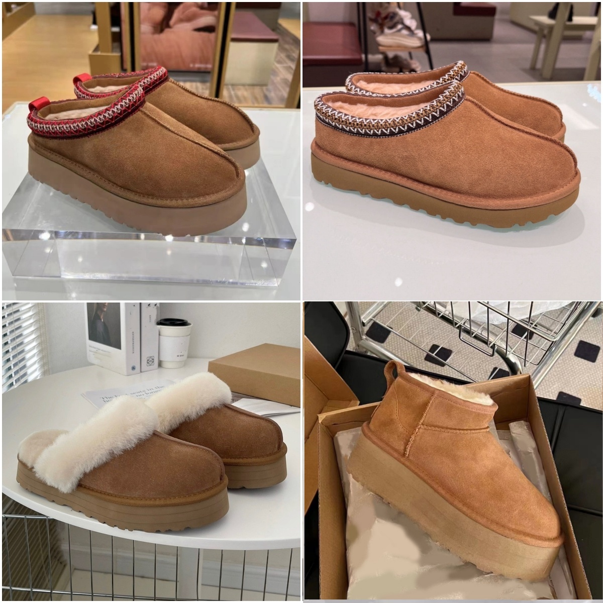 designer tasman slippers australia platform slipper boots tazz shoes australie slides fluffy sheepskin fur real leather classic women outside slider with box