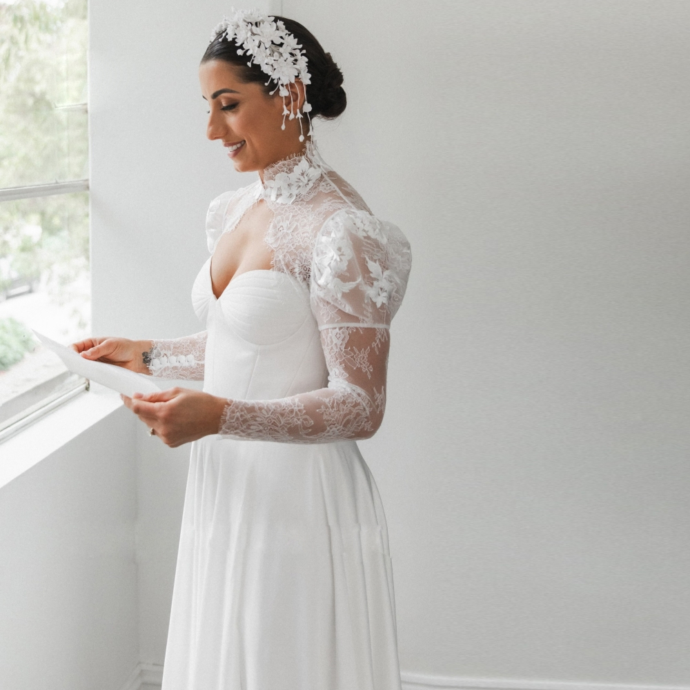 High Slit A Line Wedding Dresses for Women Lace Jacket Sweetheart Bridal Gown Pleat Satin Garden Vestidos De Novia