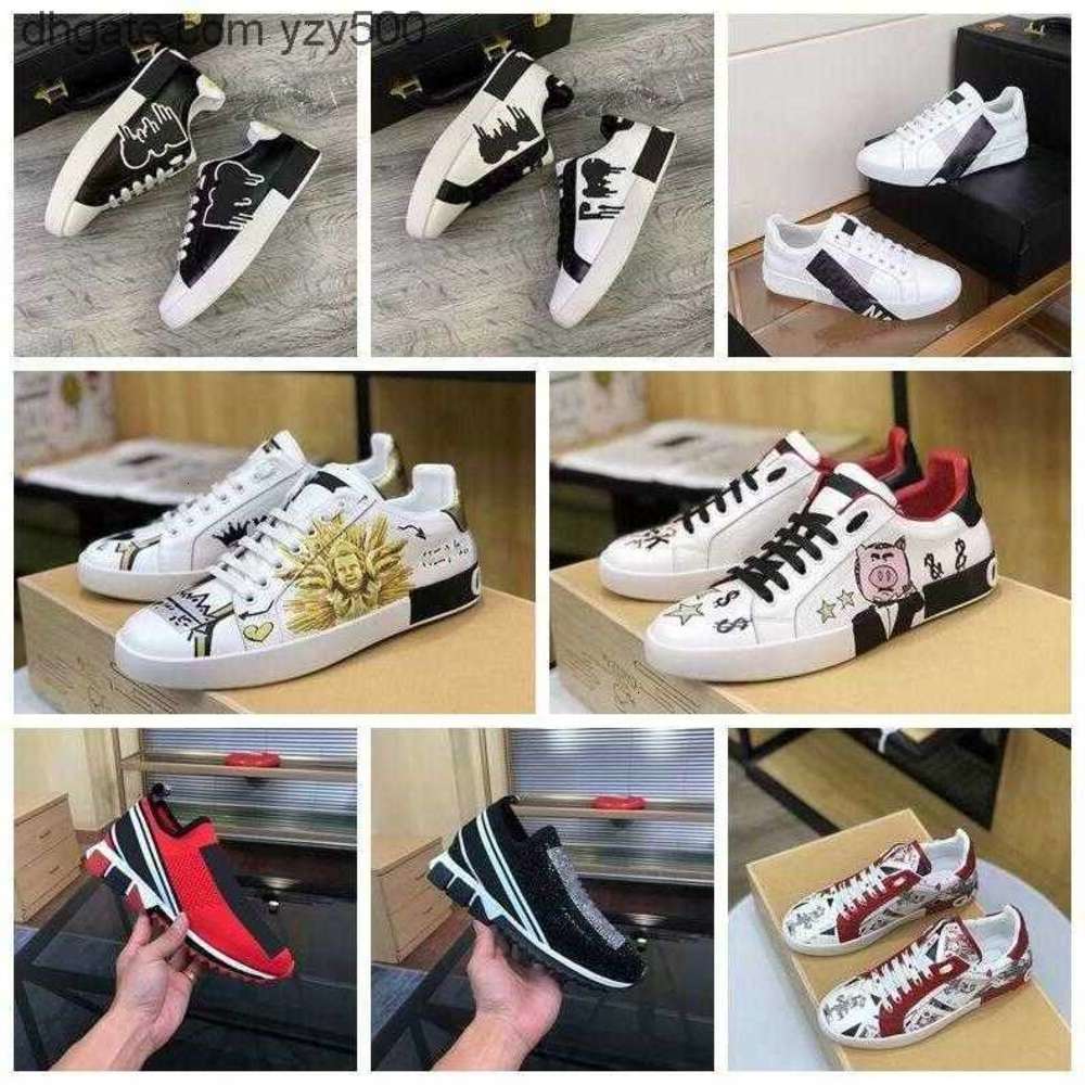 with box designer shoes luxury 22s/s white leather calfskin napa portofino s sneakers brand comfortable outdoor men e dg gnng tfpx dolce gabannas e dg gabbanas TNRO