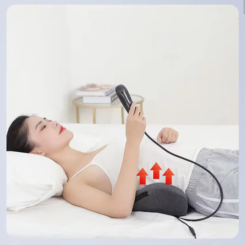 Back Massager Electric Waist Massager Lumbar Vibration Cushion Relief Pain Heating Health Care Relax Traction Therapy Airbag Back Body Massage 231204
