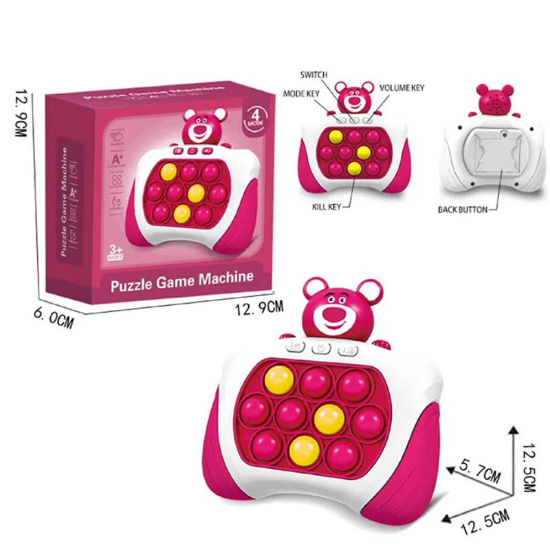 Portable Game Players Electronic Quick Push Pop Game Handheld Console Press Fidget Toys Bubble Light Up Pushit Gift Kids Adults Birthday Christmas