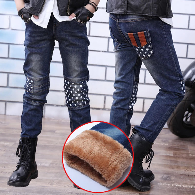 Jeans Spring Autumn Children Jean Pants Teen Boys Denim Trousers Casual Letter Cotton Pencil Pants Leggings Boy Dark Jeans 231204