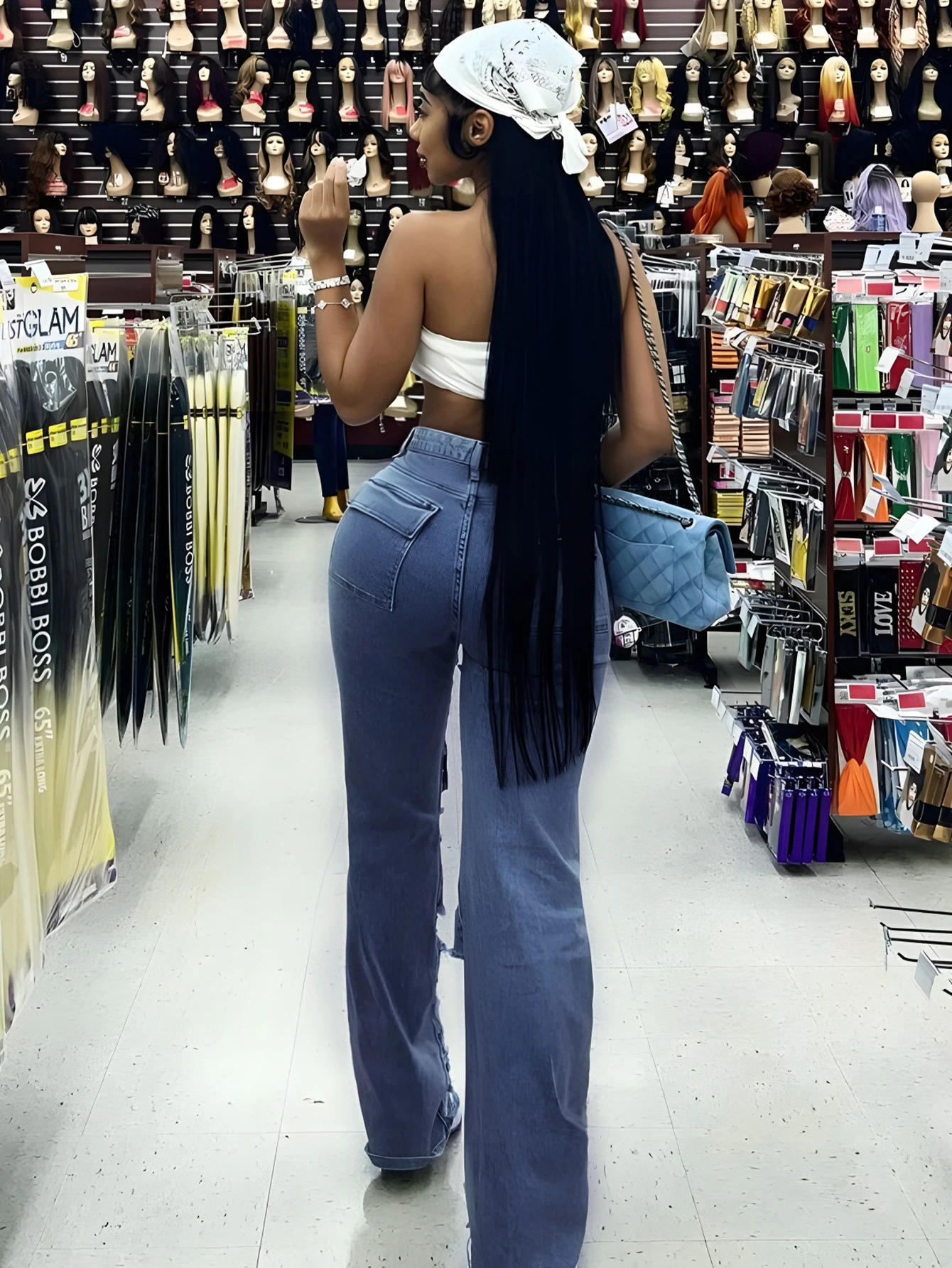 Women's Jumpsuits Romper Straight Leg Ripped Jeans Fashion Flap Pocket Baggy Pants Vintage Street Hip Hop Denim Trousers Mujer 231205