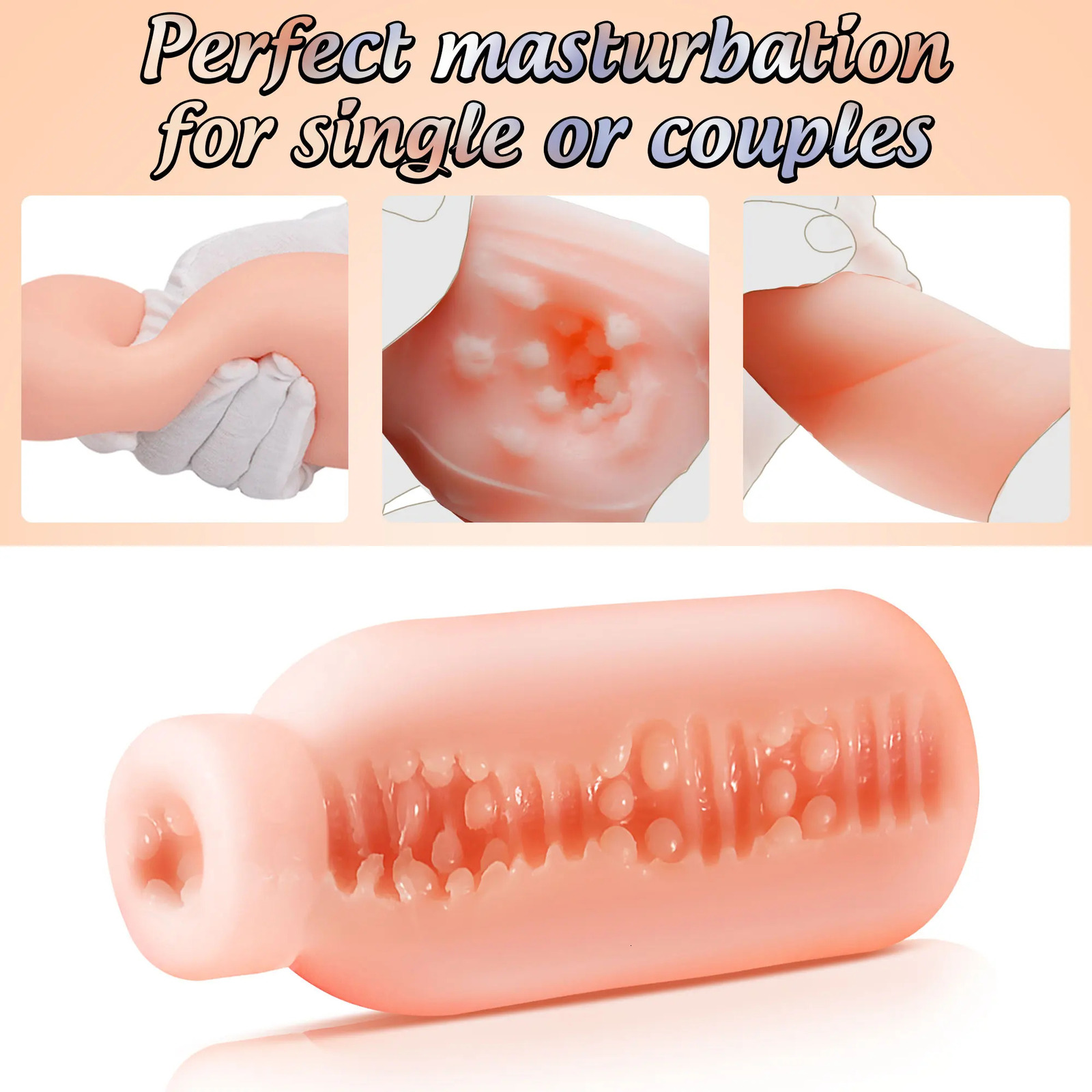 Masturbators Male Soft Realistic Vagina Sex Toys for Men Silicone Milk Bottle Shape Masturbation Cup Adult 231204