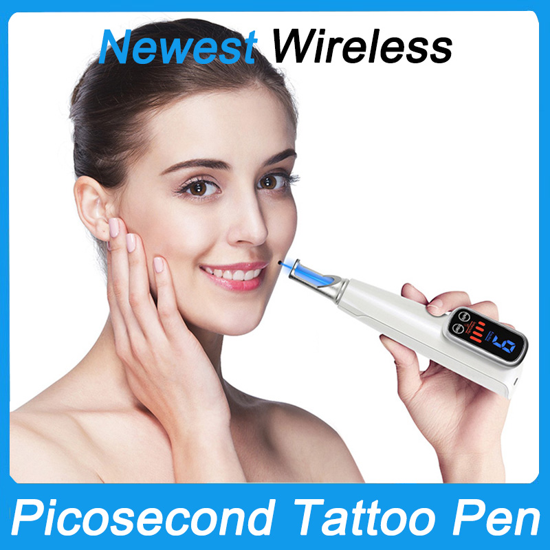 Wireless Laser Picosecond Plasma Pen Tattoo Freckle Removal Mole Dark Spot Scar Treatment Skin Care Machine Pigment Remover Red Blue Laser Pen Facial 