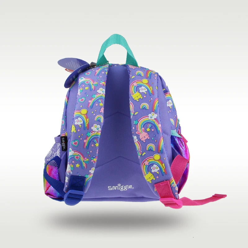 Backpacks Australian Original Smiggle High Quality Childrens Schoolbag Female Rainbow Rabbit Baby Kindergarten Backpack 14 Years 11Inch 231204