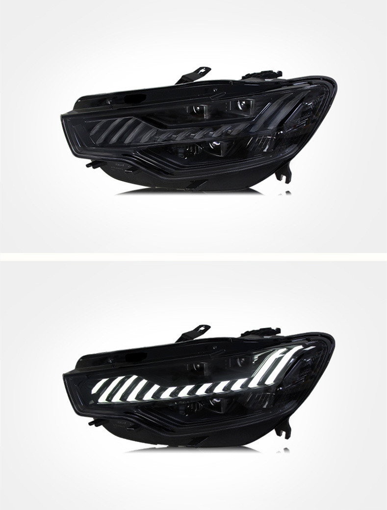 LED Matrix Headlights For Audi A6L Headlight Assembly A7 Startup Blue DRL Head Light Streamer Turn Signal Lights