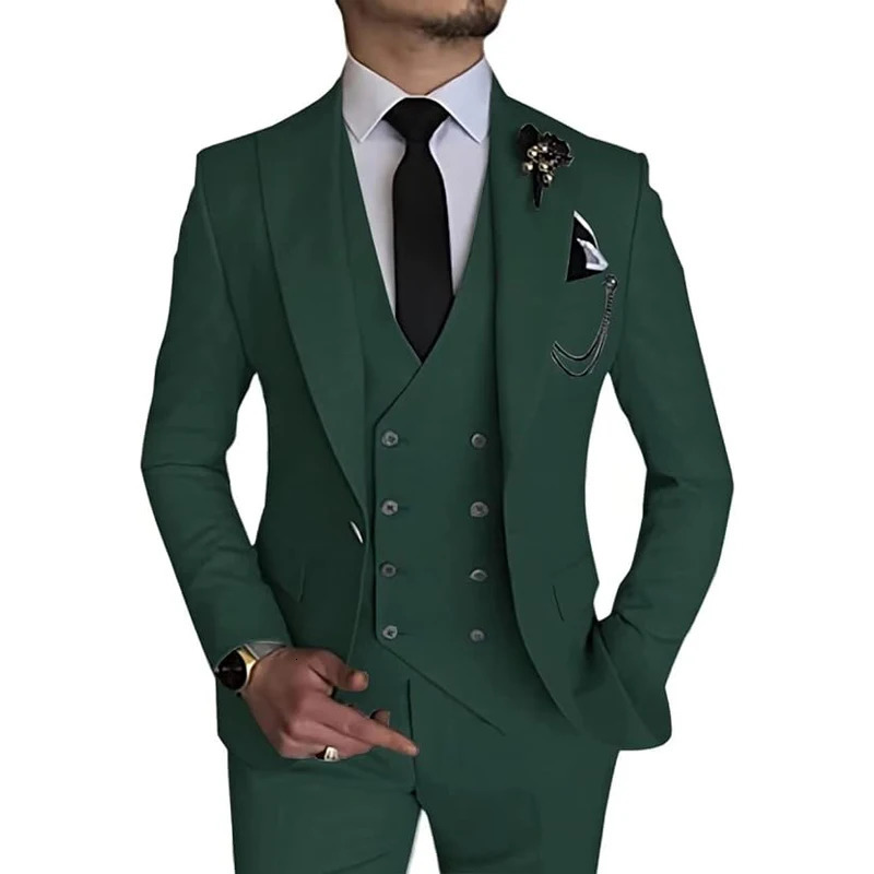 Men's Suits Blazers Men's 3 Piece Suit Slim Fit Suits One Button Tuxedo Blazer Vest Pants Formal Business Wedding Prom Suits 231205