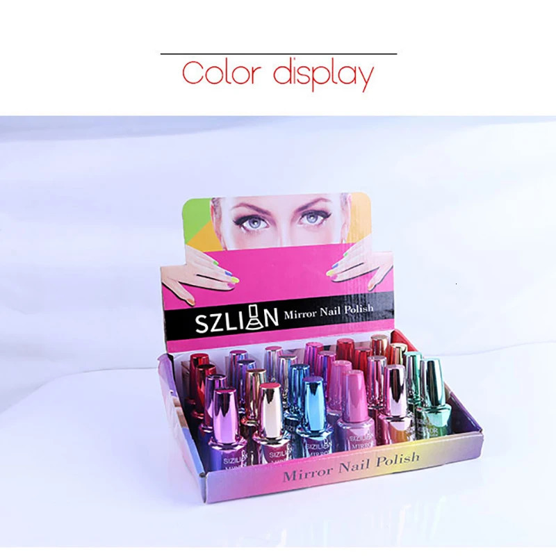 18Ml Metallic Gel Nail Polish Stainless Steel Mirror Varnishes Metal Sier Glitter Dia Art Decorations Health 12 Colors 231204