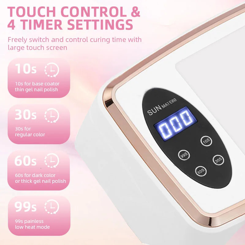 Nail Dryers 380W Dryer Lamp For Machine With Hand Pillow Wear 90LEDS UV for Curing All Gel Polish Auto Sensor Tools 231204