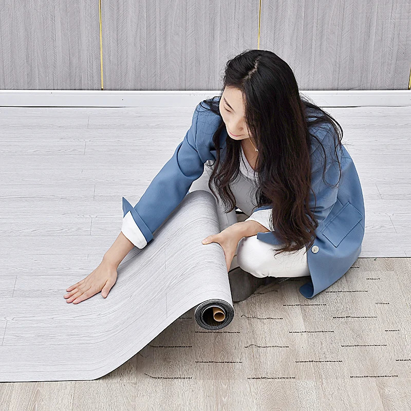 Wall Decor 60CM Thicken Wood Grain Floor Stickers Kitchen Non-slip Bathroom Waterproof Floor Ground Wear-Resistant Living Room SXP Stickers 231204