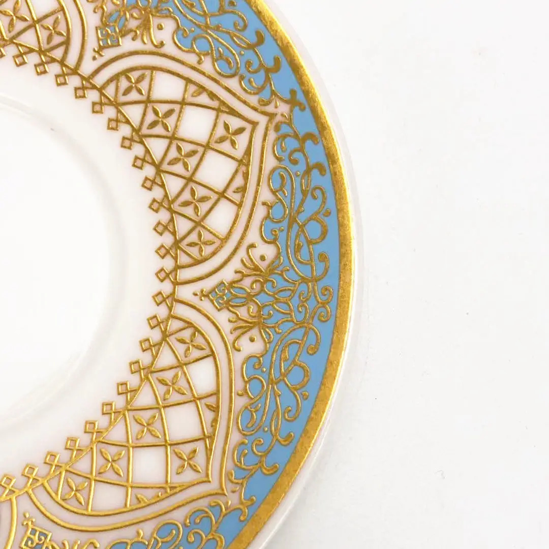 Mugs Turkish Tea Glasses Cups Set Saucers with Spoon Coffee Cup Romantic Exotic Glass Tea Cup Blue Gold Kitchen Decoration Drinking 231204