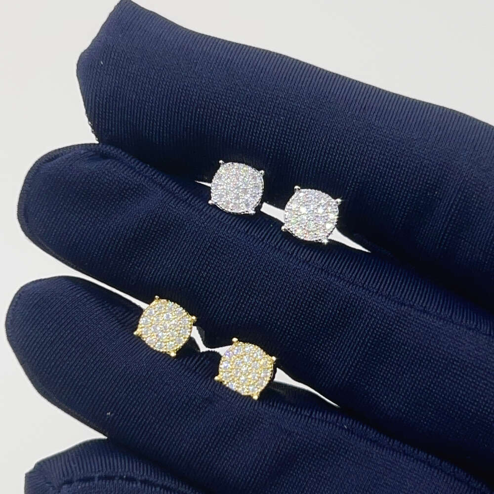 Custom Hiphop Jewelry Pass Diamond Tester 925 Sterling Silver Vvs Classic Gold Plated Stud Moissanite Earring