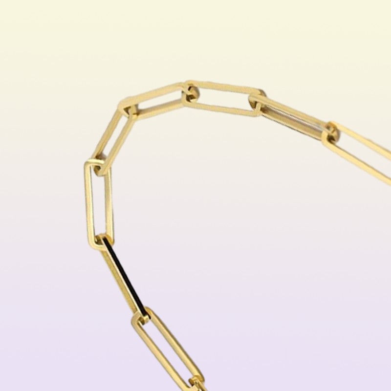 Fashion 925 Sterling Silver Plain Large Paper Clip Paperclip Chain Necklace Custom5831519